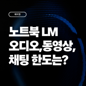 노트북LM 오디오 오버뷰,동영상 개요,채팅 한도는 얼마일까?