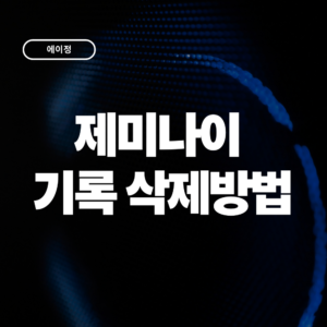 제미나이 기록 삭제방법(검색,대화내역 등)