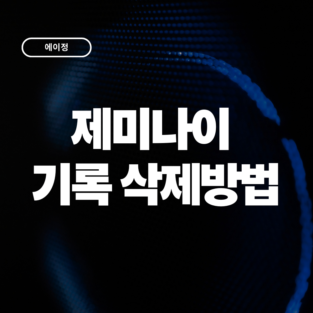 제미나이 기록 삭제방법(검색,대화내역 등)